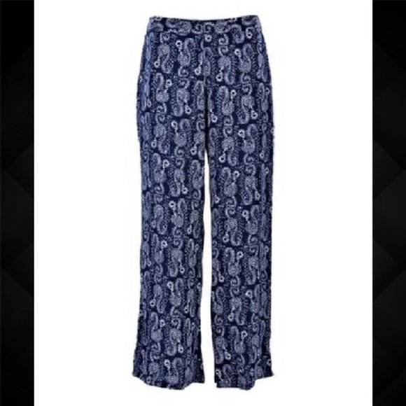 RockFlowerPaper Navy Palazzo Pants Size Large - Picture 1 of 3